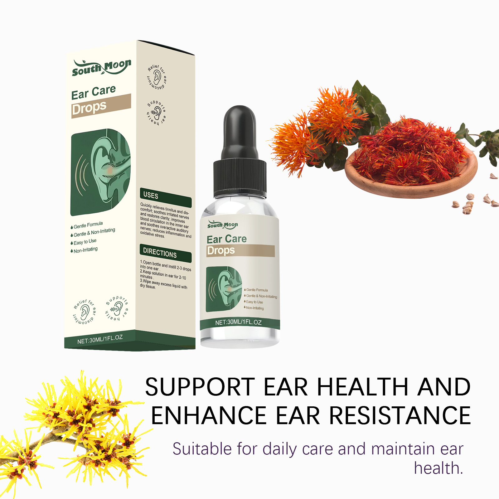 Ear Care Drops Mild Ingredients Relieve Ear Discomfort Daily Clean Massage Drops