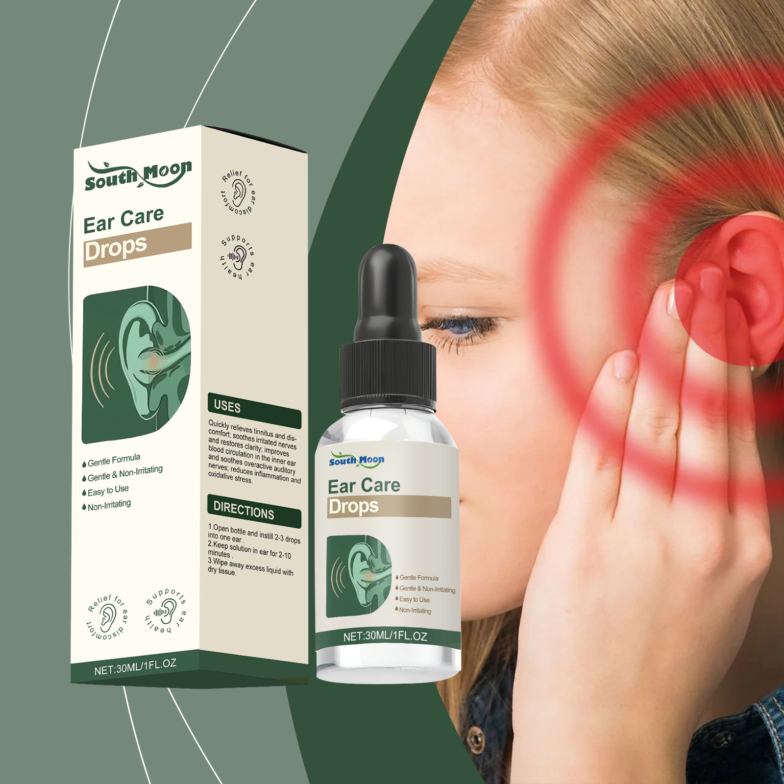 Ear Care Drops Mild Ingredients Relieve Ear Discomfort Daily Clean Massage Drops