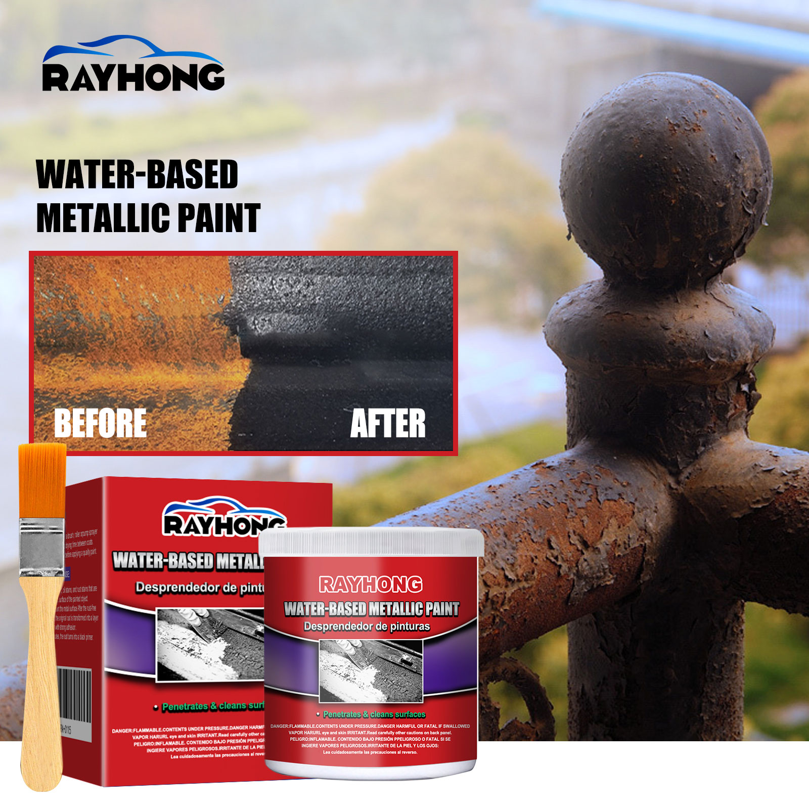Rust Preventive Primer Rust Free Primer Auto Rust Converter Metal Renovation Water Based Rust Remover