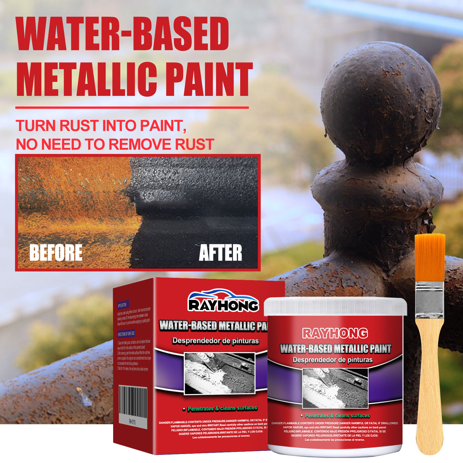 Rust Preventive Primer Rust Free Primer Auto Rust Converter Metal Renovation Water Based Rust Remover