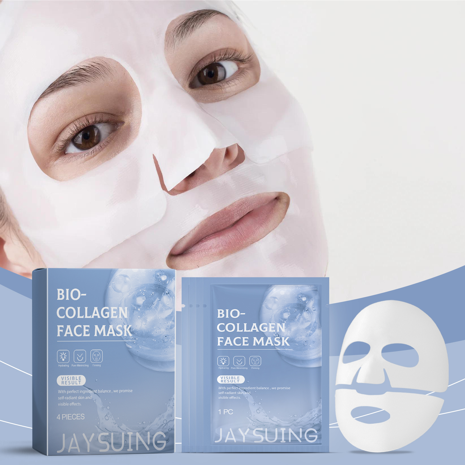 Collagen Hydrating Mask Fades Fine Lines Hydrates Tightens Moisturizes Improves Skin Condition Texture Elasticity
