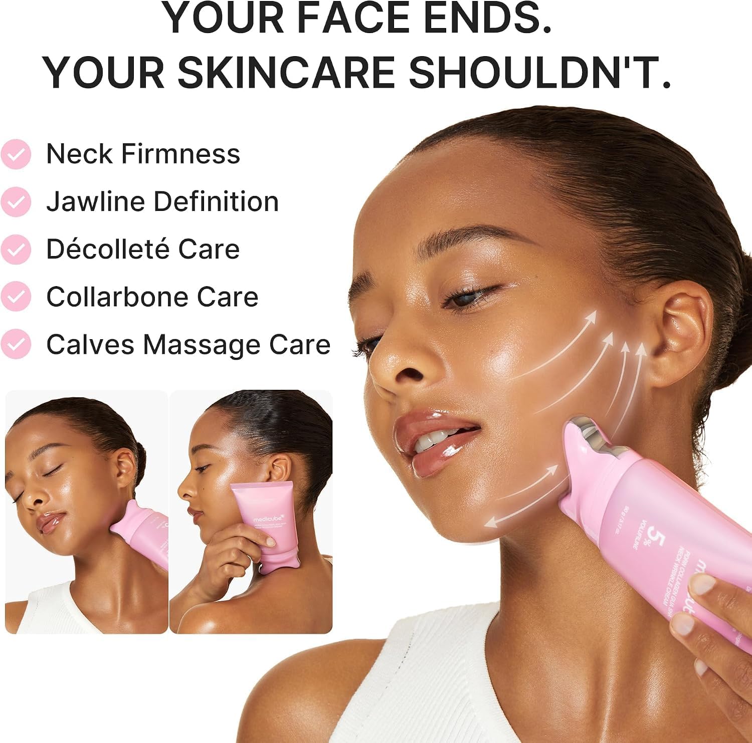 medicube PDRN Collagen Gua Sha Neck Wrinkle Cream Firming Contour Care