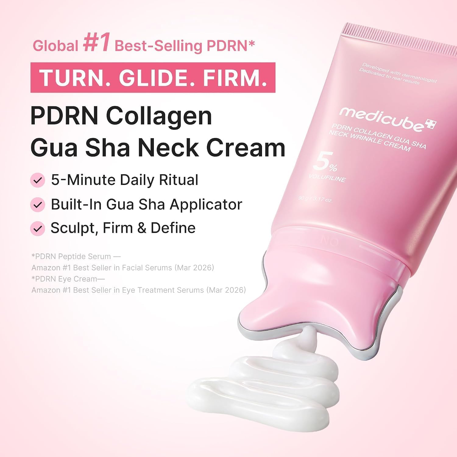 medicube PDRN Collagen Gua Sha Neck Wrinkle Cream Firming Contour Care