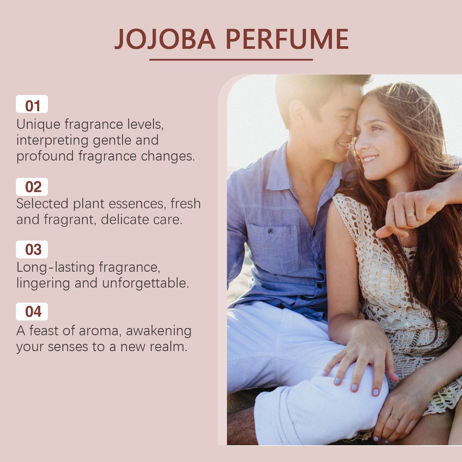 Jojoba Perfume Oil Roll On Amber Bergamot Fresh Long Lasting For Daily Wear
