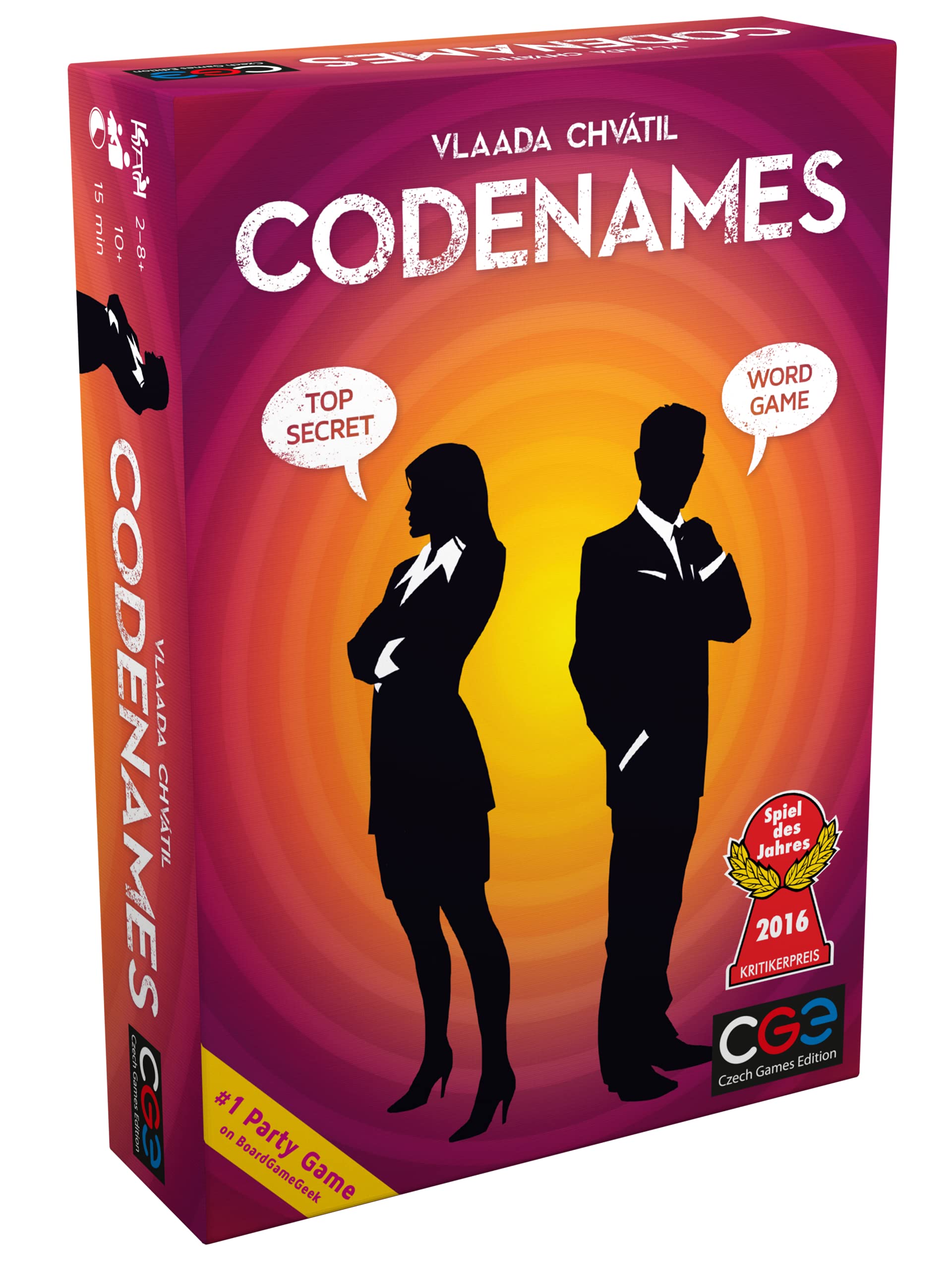 Codenames Board Game Party Card Games English Edition Fun Gift for Game Night Date Night Updated Toys Gifts for Couples Teens Boys Girls Ages 10 and Up 2-8 Players 15 Minute Playing Time
