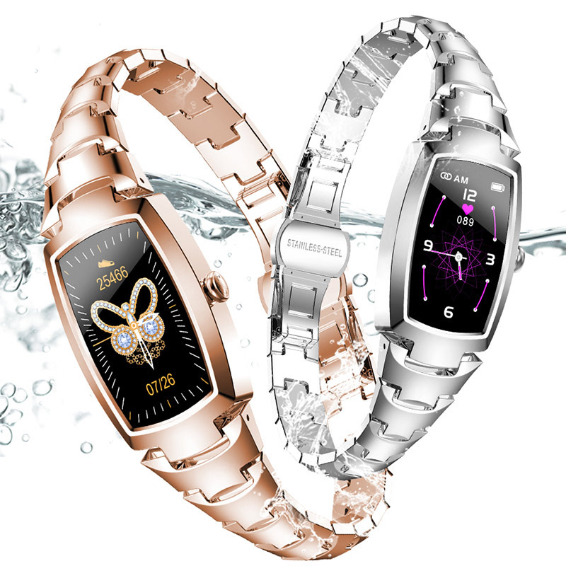 (Silver) Smart Watch Band Women Waterproof Smartwatch Sports Fitnes Tracker Gift