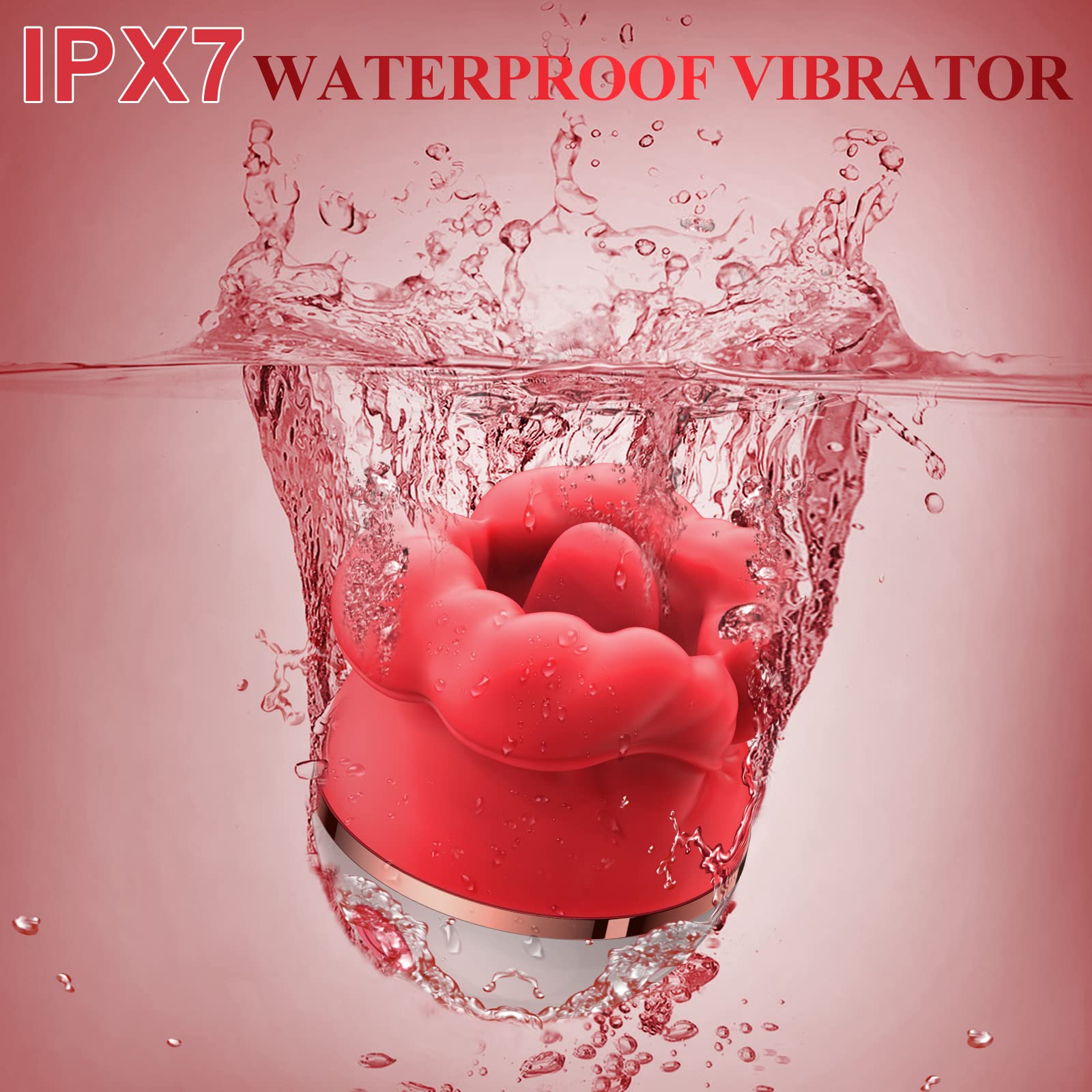 Tongue Licking Suction Vibrator Rose Sex Toy for Woman and Couple Nipple Clitoral G Spot Adult Toys Clitorals Stimulator with 3 Sucking and 5 Licking Modes