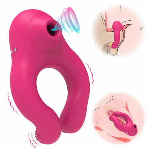 Penis Cock Ring Clit Sucking Vibrator G-spot Dildo Massager USB Charging 7 Suction Modes+7 Vibration Discreet Box Sex Toys For Men Couple Women Pleasure
