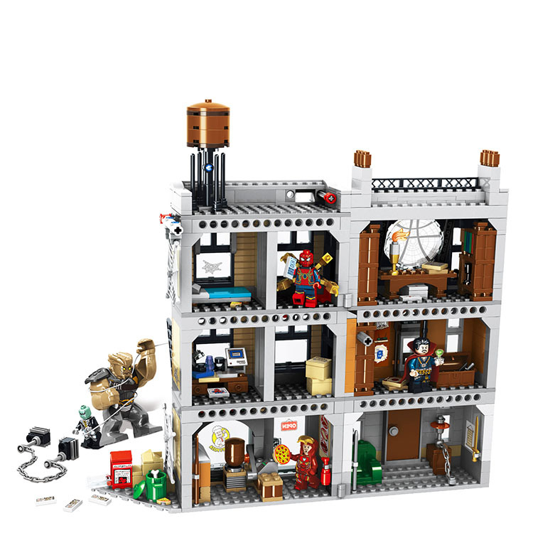 1044pcs Super Revengers 3-level New York Sanctum Sanctorum Showdown Strange Iron 10840 Building Blocks Set Compatible With Model No Box