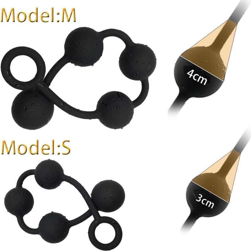 (3pcs Set) Butt Plug Anal Beads Sex Toy Silicone Dildo SM Adult Toys for Gay Lesbian Beginner Pleasure Stimulating Prostate Massaging