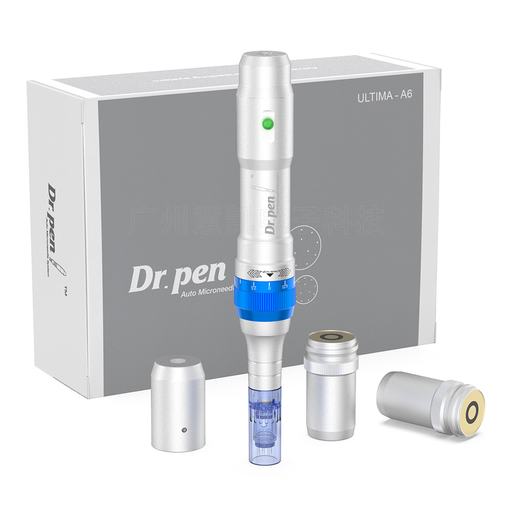 (Dr. Pen A6 with 2pcs 12~Pin) Dr. Pen Ultima A6 Microneedling Pen Professional Kit Multi-function Wireless Derma Beauty Pen Auto Micro Needle Electric Micro Rolling Therapy Device Skin Care Kit for Face and Body Acne Scar Removal