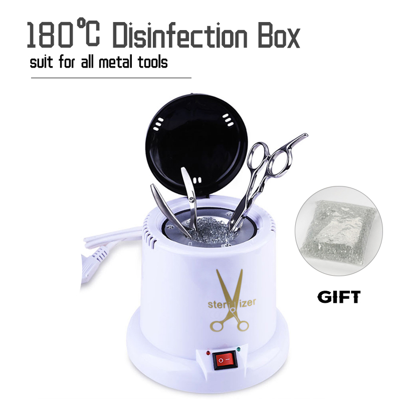 Nail Sterilizer Nail Art Equipment Manicure Machine High Temperature Disinfection Sterlizer Potable Makeup Accessories Nail Cleaner Tools With Glass Ball for Home Beauty Salon Sterilization