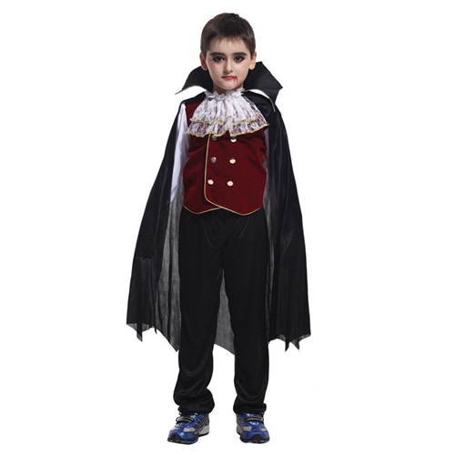 Kinderkostüm Dracula Halloween Vampire Cape Devil Cloak Kids Fancy Dress Costume