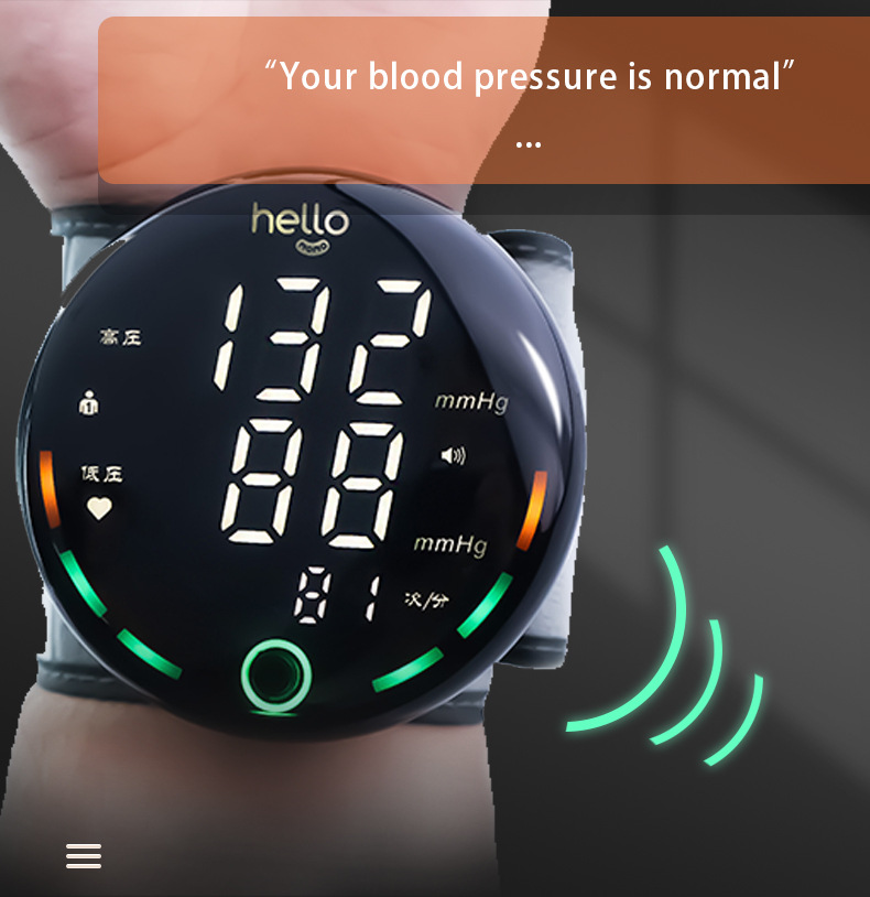 Wrist Blood Pressure Monitor Automatic Eectronic Blood Pressure Meter Tonometer Digital LCD USB Touch Screen Voice