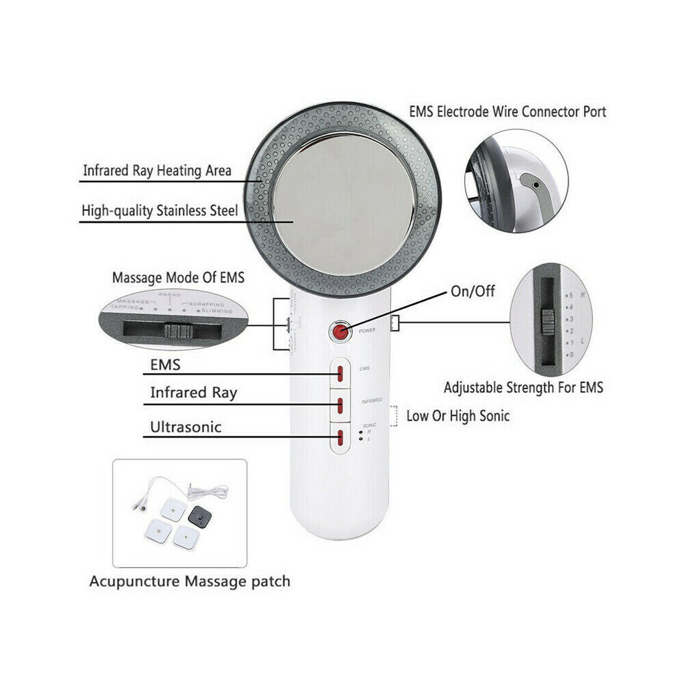 3 in 1 Ultrasonic Slimming Massager Cavitation Body Fat Cellulite Remover Machine