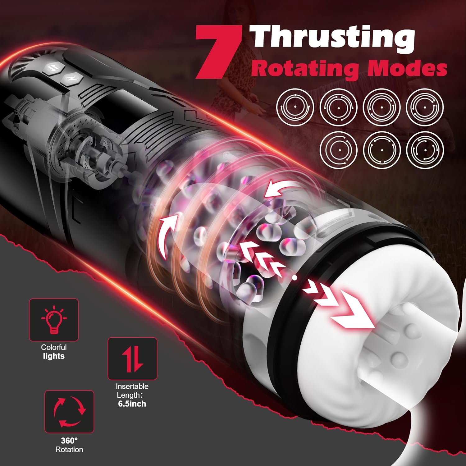 Automatic Male Masturbator Cup Sex Toys for Men Telescopic Rotating Vibration Male Adult Toys for Penis Stimulation UK Penis Pump Vibrator Stroker Toy