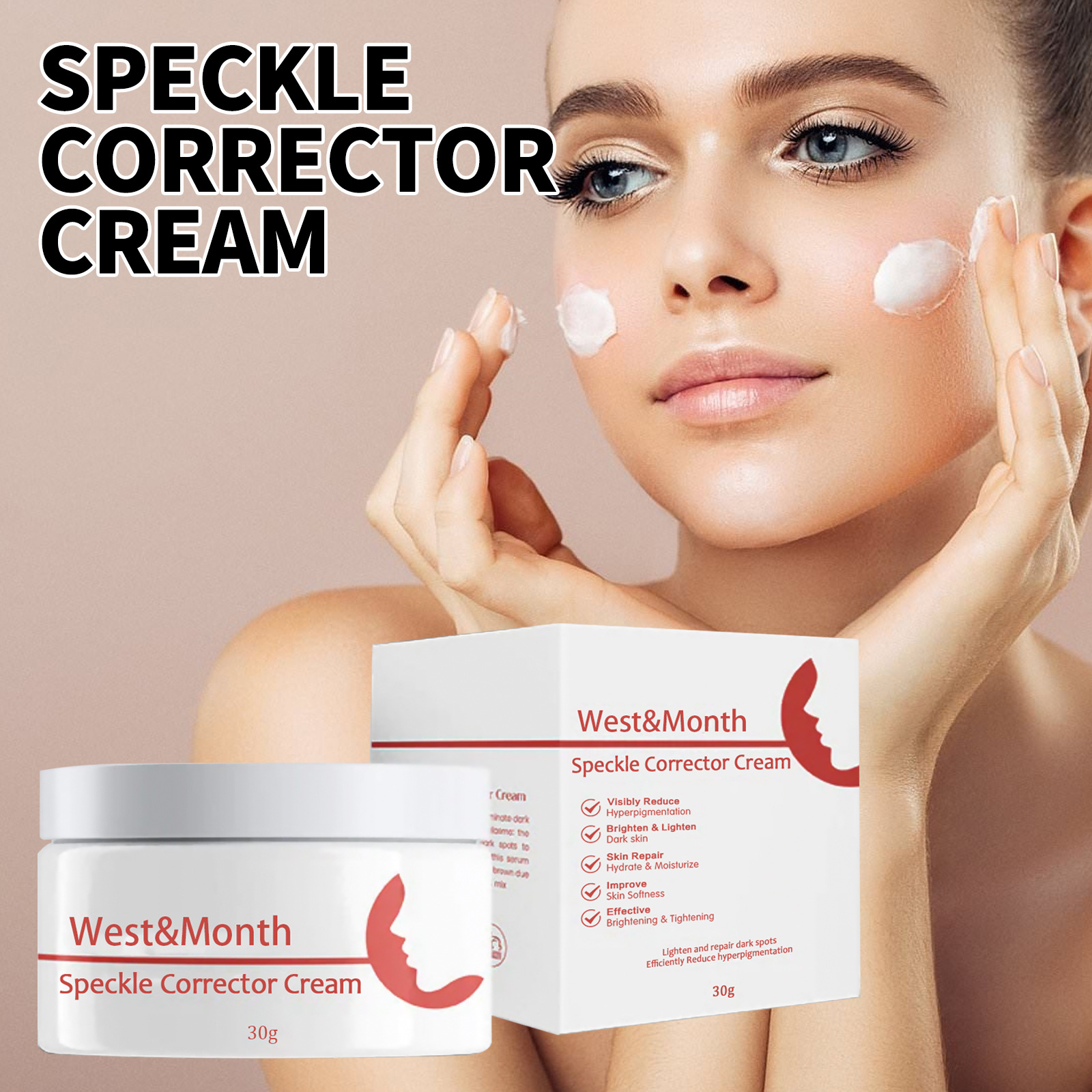 (1PC) Dark Spots Remover Cream Face Cream Fade Uneven Pigment Brightening Shrink Pores Moisturize Lighten Soften Improve Dull Skin Reduces Fine Lines Facial Care