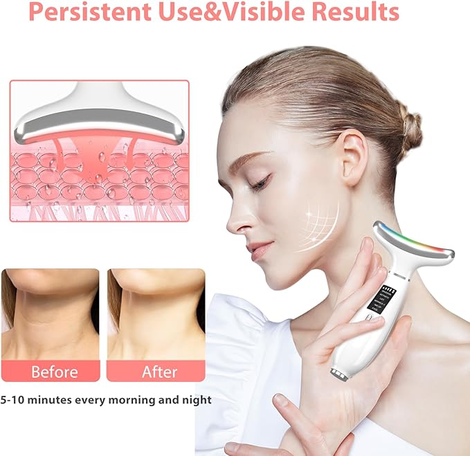 Thermal and Cooling Function Face Massager 4 Colors LED Facial Neck Lift Firming Beauty Device Multifunctional Skin Care Tools