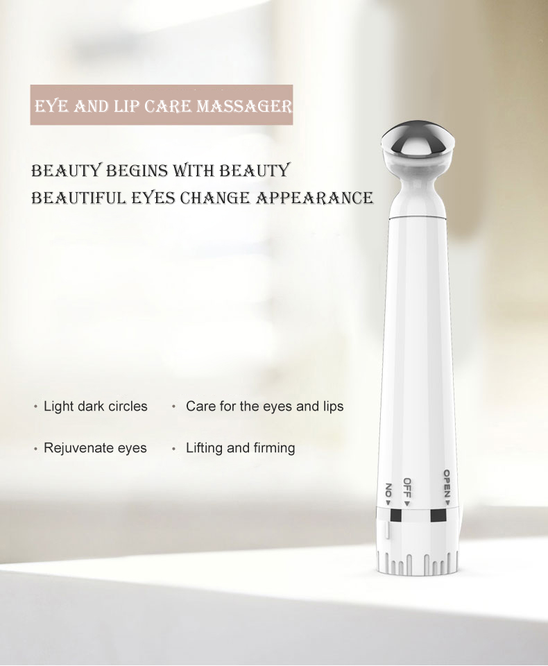 (Silver) Electric Eye Massager Anti Ageing Removal Wrinkle Dark Circle Skin Rejuvenation Eliminate Eye Bag Beauty Pen Care Makup Tool For women