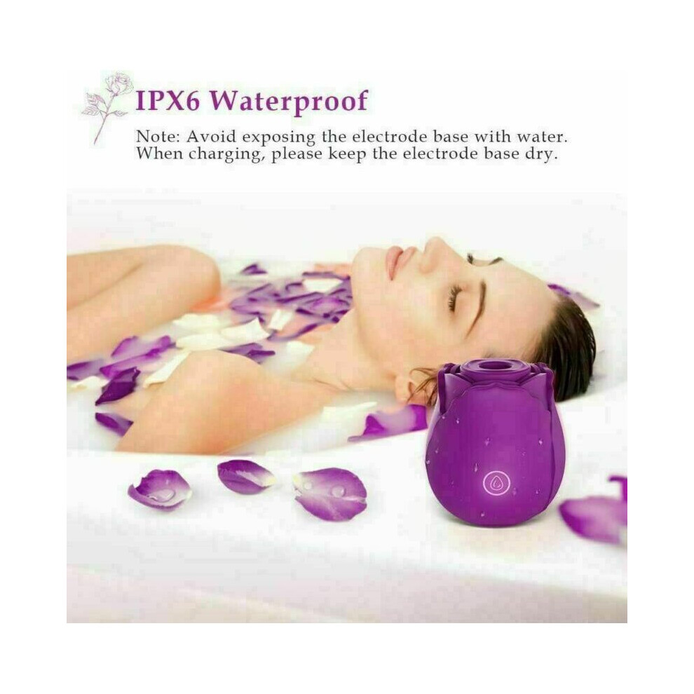 (Rose Red) Rose Sucking Vibrator Dildo Women Massager Sex Toy