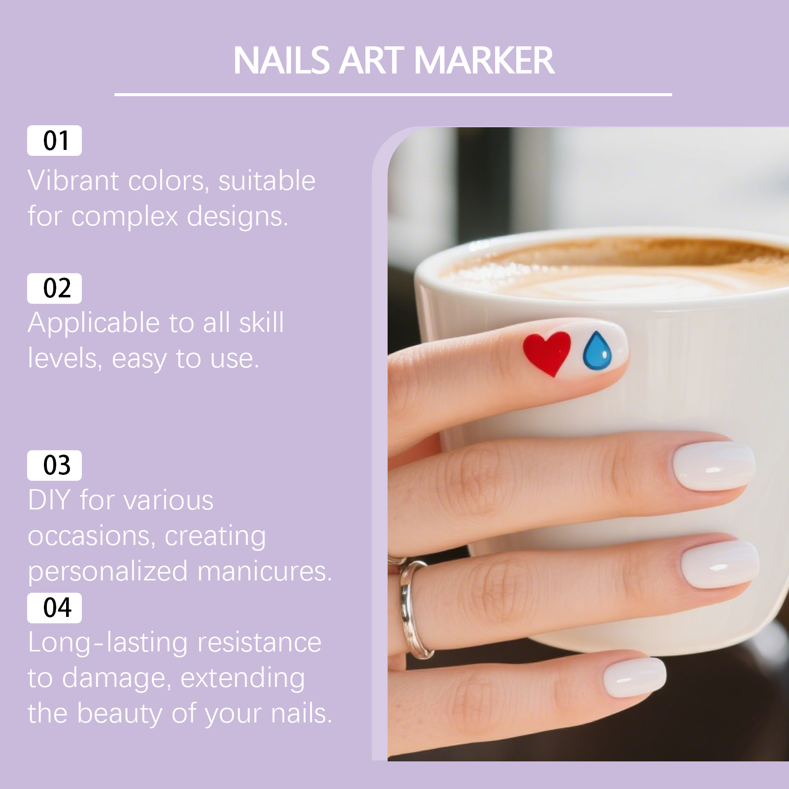 Nail Art Marker DIY Nail Art Pen for Multi-Scene Colorful Nail Painting and Line Drawing