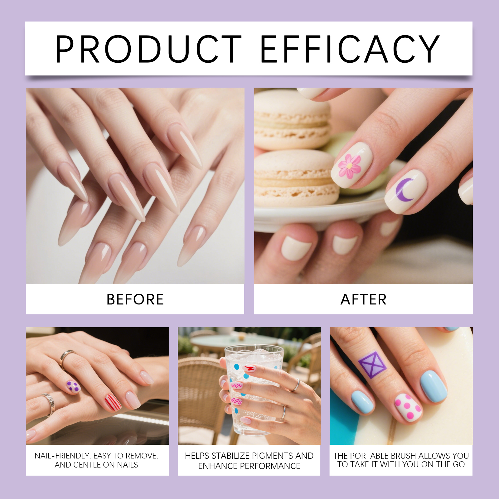 Nail Art Marker DIY Nail Art Pen for Multi-Scene Colorful Nail Painting and Line Drawing