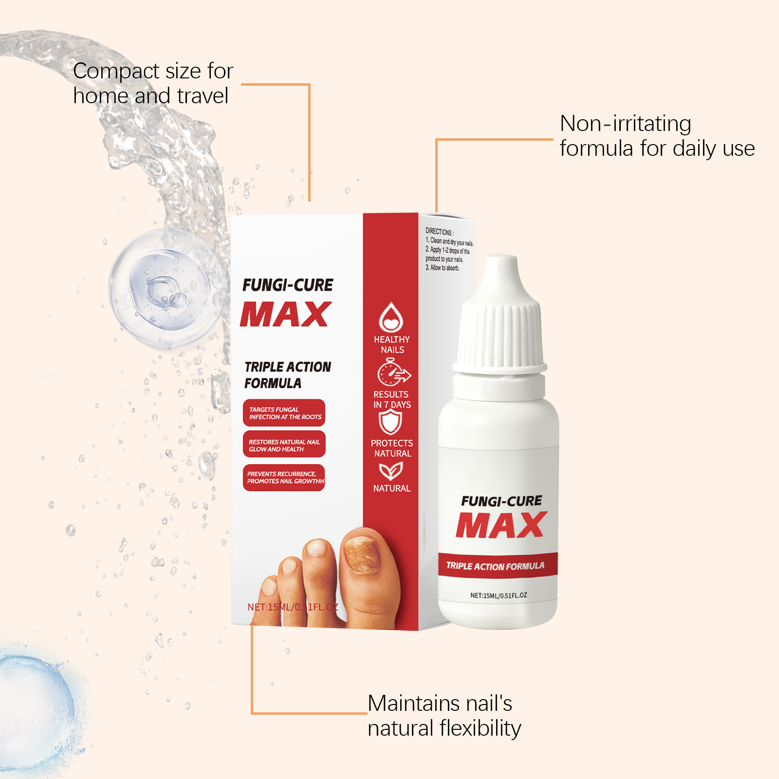 Nail Nourishment Drops | Gentle Moisturising Treatment for Hands & Feet |  Easily Penetrates, Smooth and Delicate, Cleans Thoroughly 
