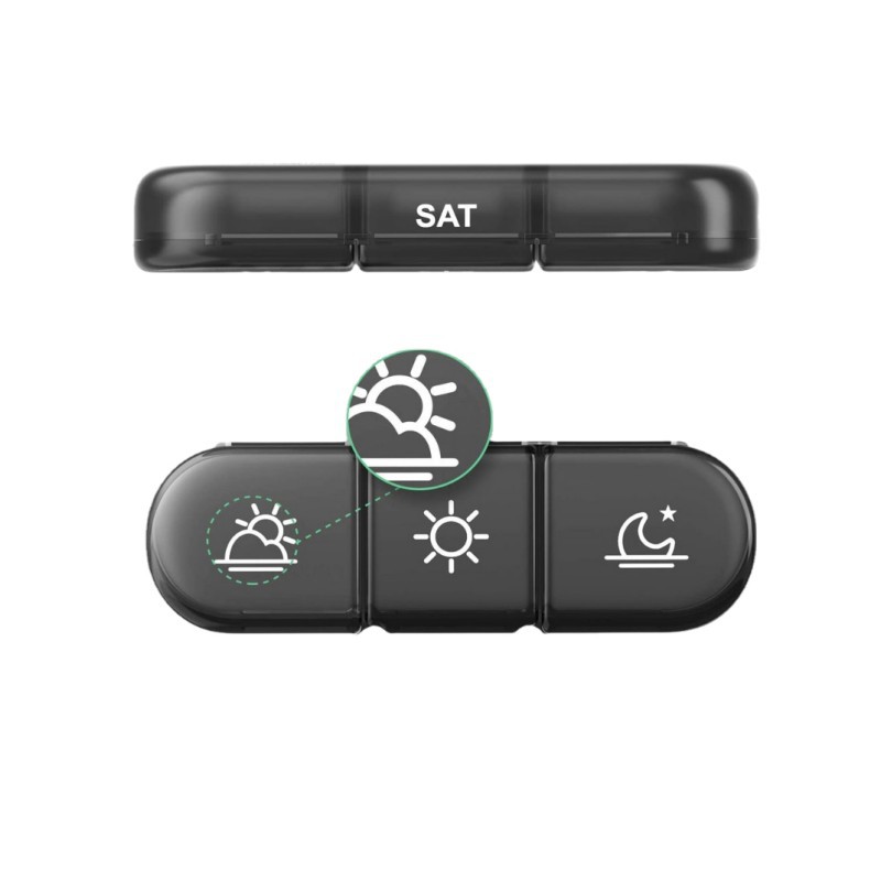 Weekly Pill Organizer Portable Pill Box with PU Leather Bag 21 Grids 3 Times a Day 7 Day Pill Case for Store Vitamin Medicine