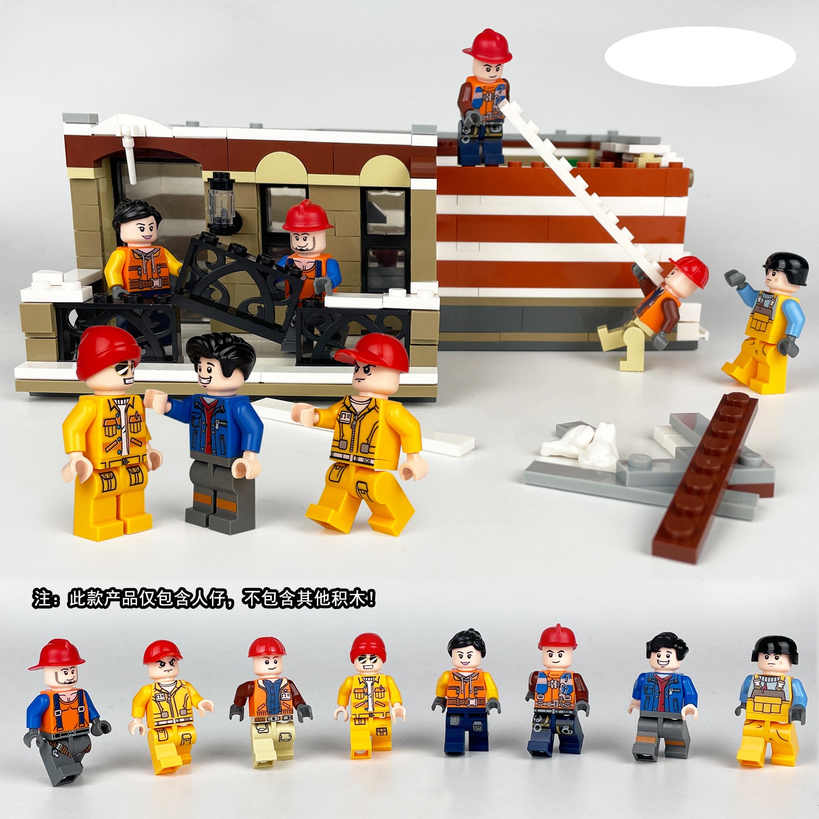 (12 PCS Engineer A) Toys Engineer Mini Figures Set Miniature Construction Worker Building Blocks for Dollhouse Scene Decoration Gifts for Kids