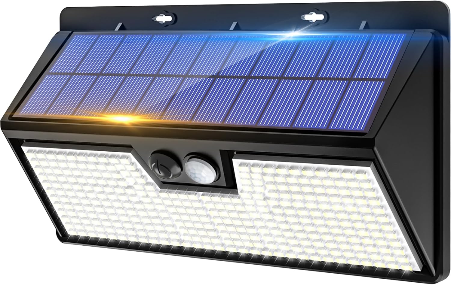 (Warm White) Solar Security Lights Outdoor Motion Sensor, 318LED Super Bright Led Solar Powered Light with 3 Lighting Modes, IP65 Waterproof Wireless Pir Wall Lights 