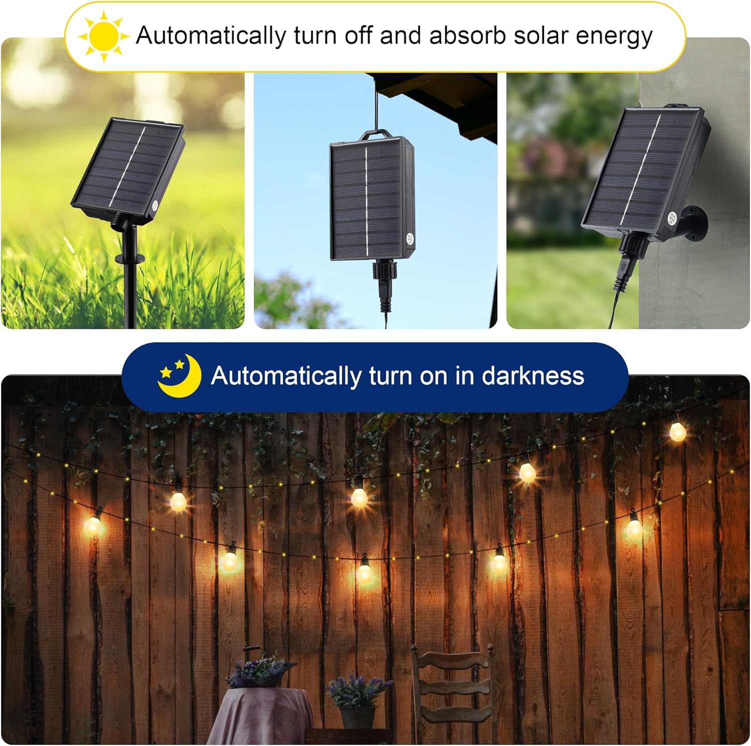 (Multicolor) Solar String Lights Outdoor Garden 32.8Ft 10m 100 LED Solar Powered Fairy Lights with 20 Shatterproof Blubs USB Charging 8 Modes Waterproof Lights Garden