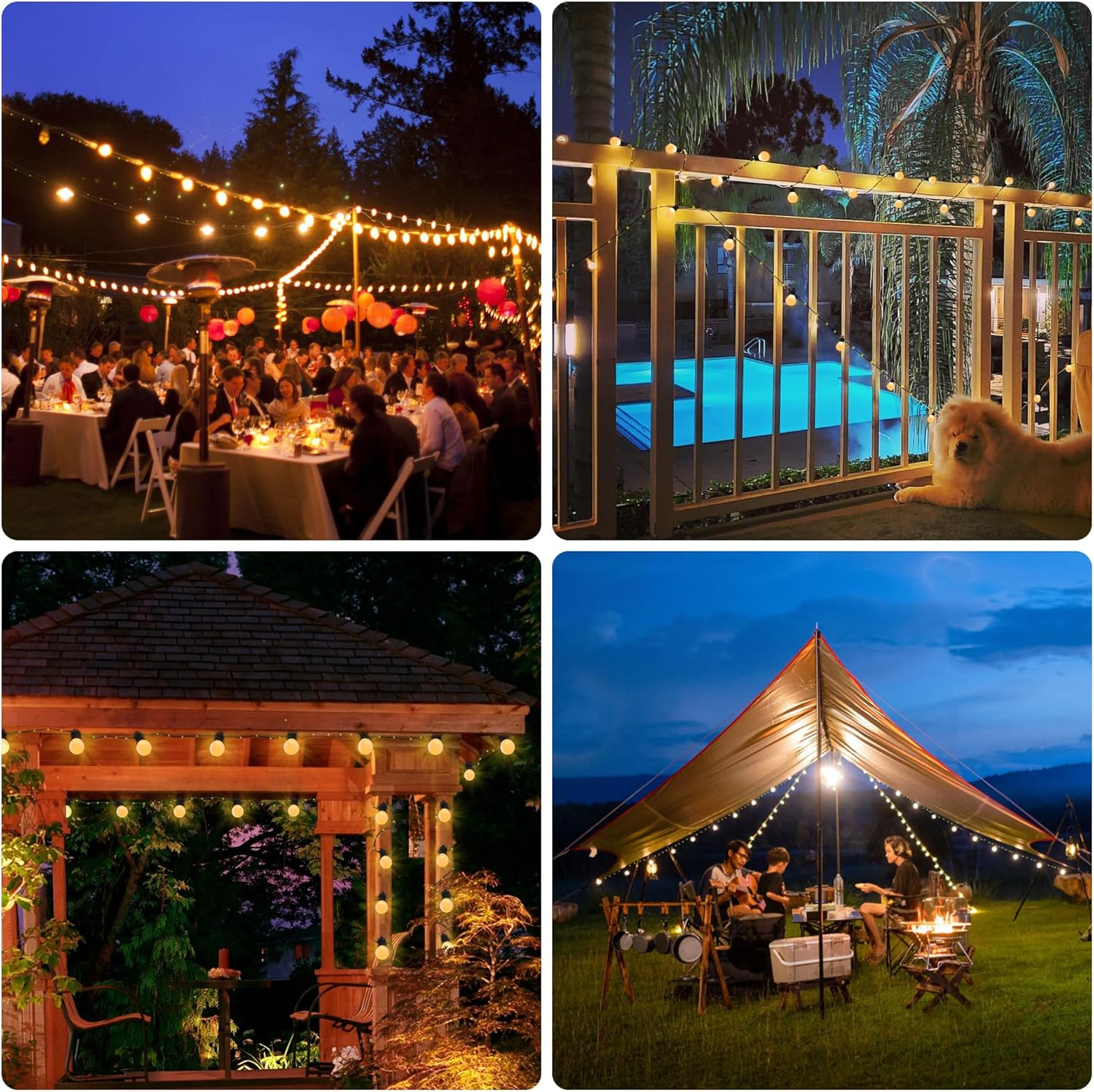 (Multicolor) Solar String Lights Outdoor Garden 32.8Ft 10m 100 LED Solar Powered Fairy Lights with 20 Shatterproof Blubs USB Charging 8 Modes Waterproof Lights Garden
