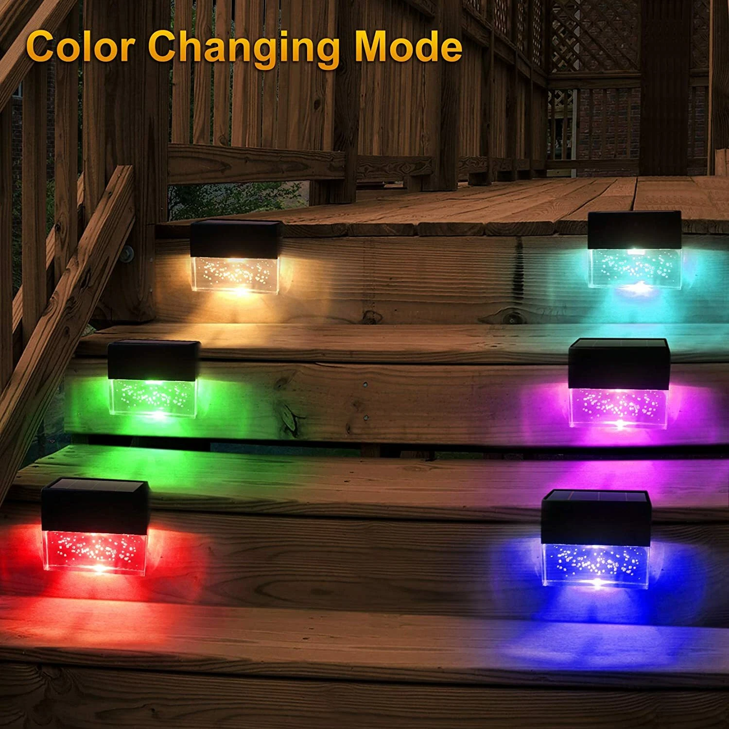 Solar Deck Lights Led Solar Step Lights Outdoor for Stair Fence 6 Pack