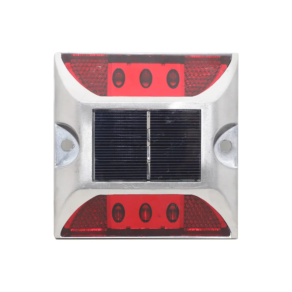(Yellow) Popular Square High Brightness Ip68 Flashing or Always-on Traffic Marker Light Reflective Aluminum Led Cat Eye Solar Road Stud