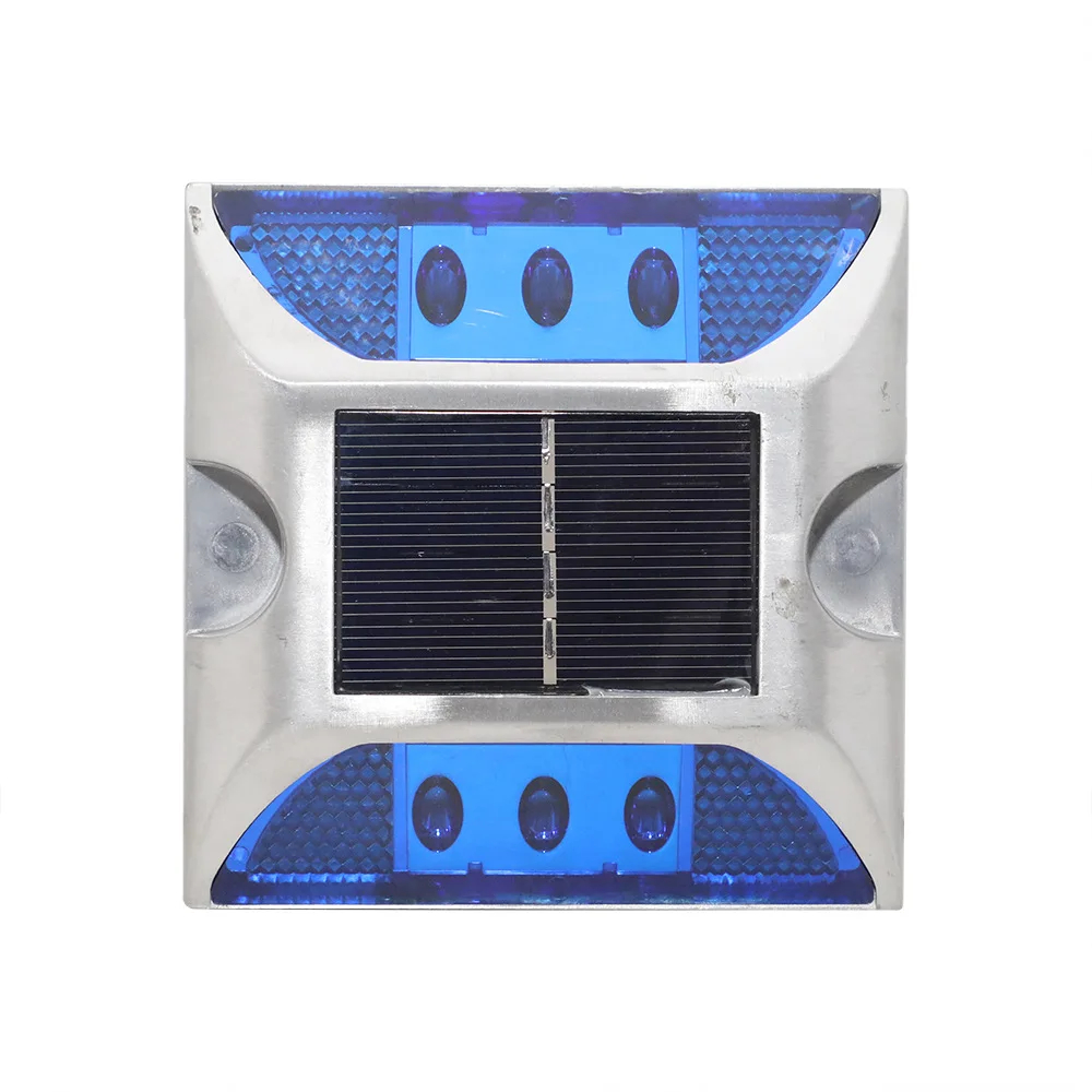 (Yellow) Popular Square High Brightness Ip68 Flashing or Always-on Traffic Marker Light Reflective Aluminum Led Cat Eye Solar Road Stud