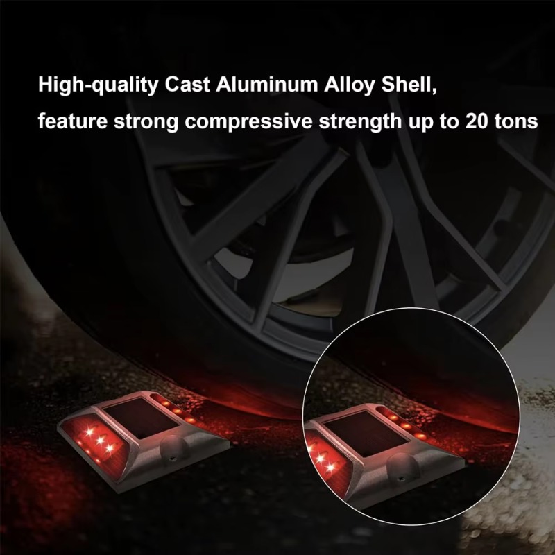 (Yellow) Popular Square High Brightness Ip68 Flashing or Always-on Traffic Marker Light Reflective Aluminum Led Cat Eye Solar Road Stud