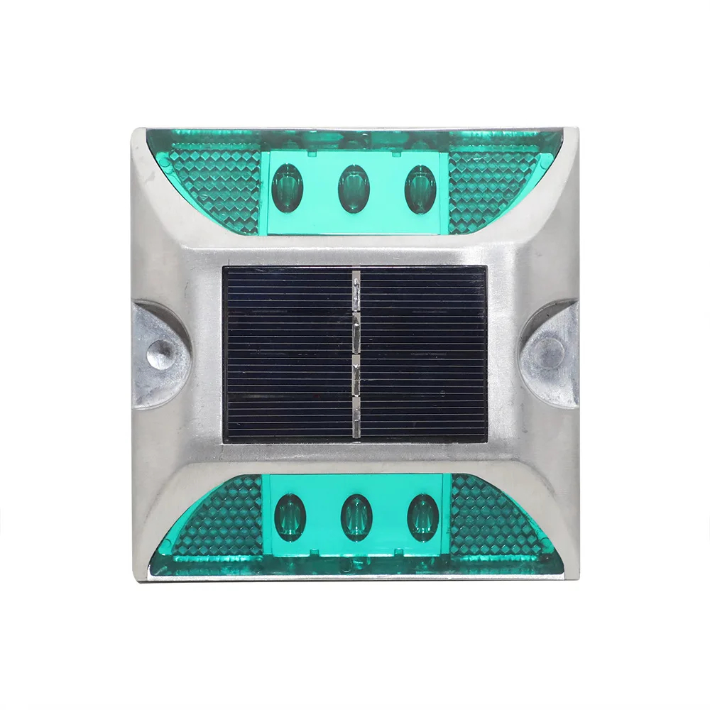 (Yellow) Popular Square High Brightness Ip68 Flashing or Always-on Traffic Marker Light Reflective Aluminum Led Cat Eye Solar Road Stud