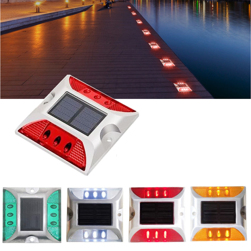 (Yellow) Popular Square High Brightness Ip68 Flashing or Always-on Traffic Marker Light Reflective Aluminum Led Cat Eye Solar Road Stud