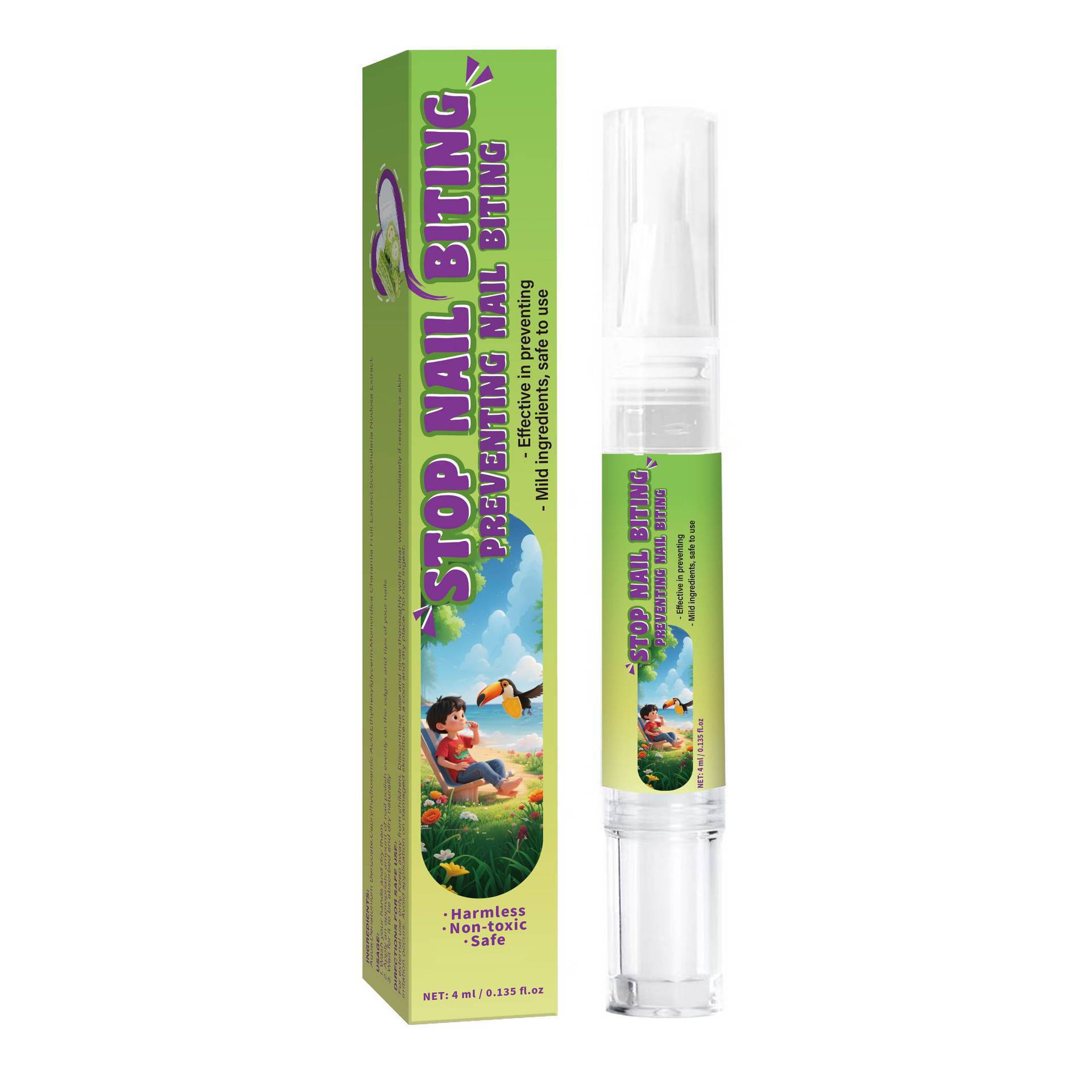 Kids Nail Biting Deterrent Pen For Toddlers Bitter Taste Habit Breaker And Cuticle Care 4ml