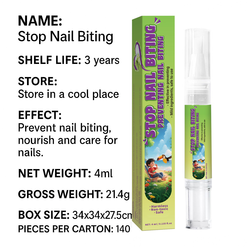 Kids Nail Biting Deterrent Pen For Toddlers Bitter Taste Habit Breaker And Cuticle Care 4ml