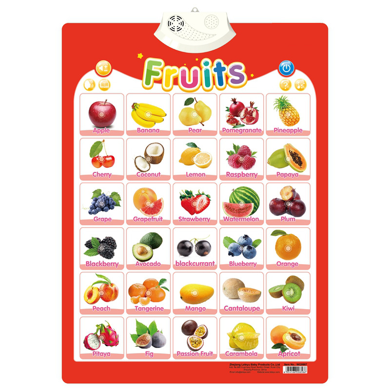 (Animal 945) Electronic English Alphabet Wall Chart Talking ABC Letters 123s Music Poster Educational Learning Toy for Toddler Kids Gifts