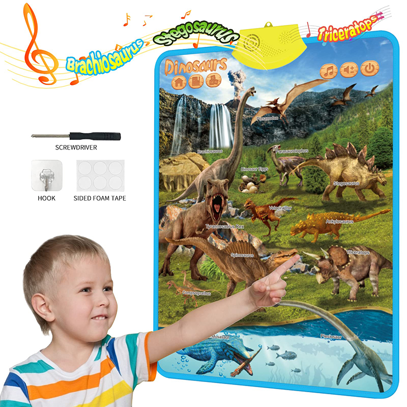 (Animal 945) Electronic English Alphabet Wall Chart Talking ABC Letters 123s Music Poster Educational Learning Toy for Toddler Kids Gifts