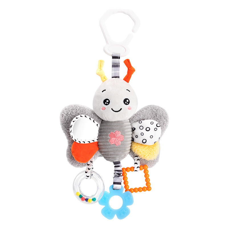 (penguin 1147) Baby Hanging Rattle Toys Plush Soft Animal Stuffed Handbells Educational Infant Development Handle  Toys for Stroller Crib