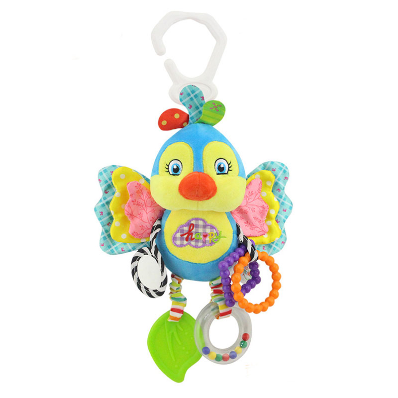 (penguin 1147) Baby Hanging Rattle Toys Plush Soft Animal Stuffed Handbells Educational Infant Development Handle  Toys for Stroller Crib