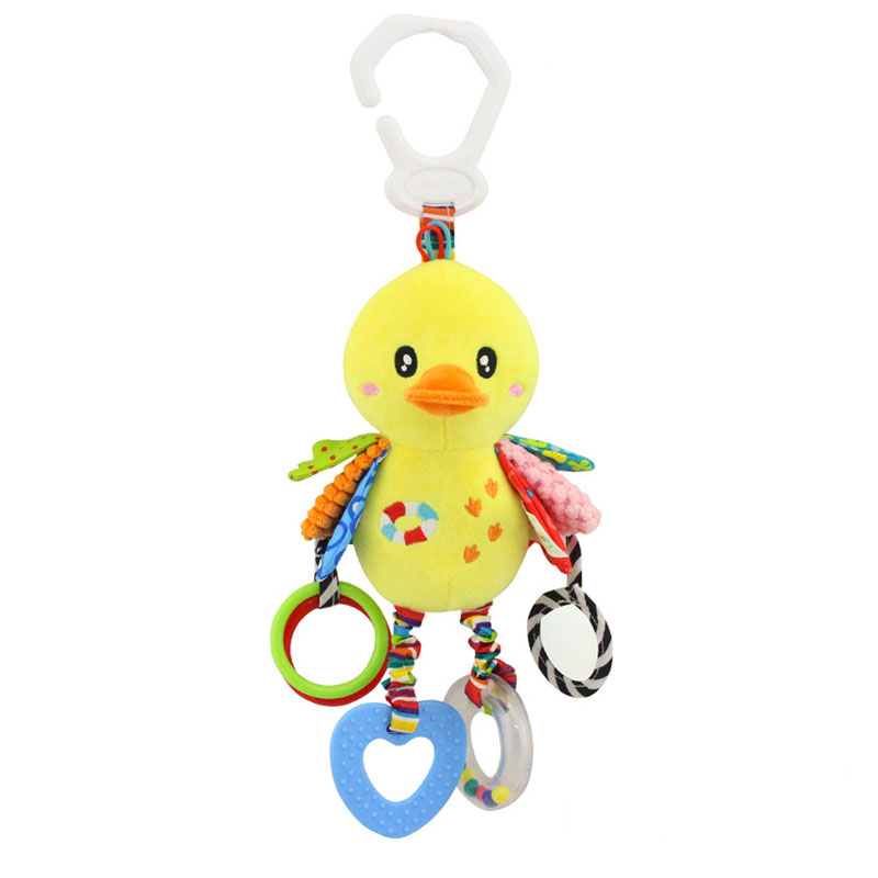 (penguin 1147) Baby Hanging Rattle Toys Plush Soft Animal Stuffed Handbells Educational Infant Development Handle  Toys for Stroller Crib