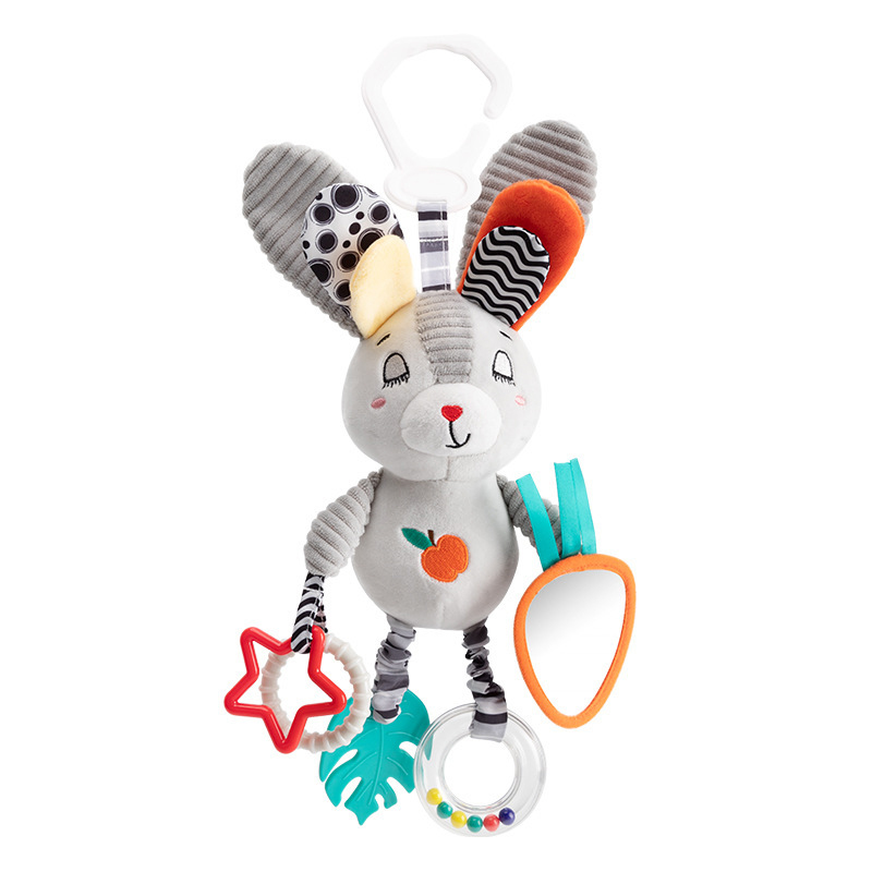 (penguin 1147) Baby Hanging Rattle Toys Plush Soft Animal Stuffed Handbells Educational Infant Development Handle  Toys for Stroller Crib