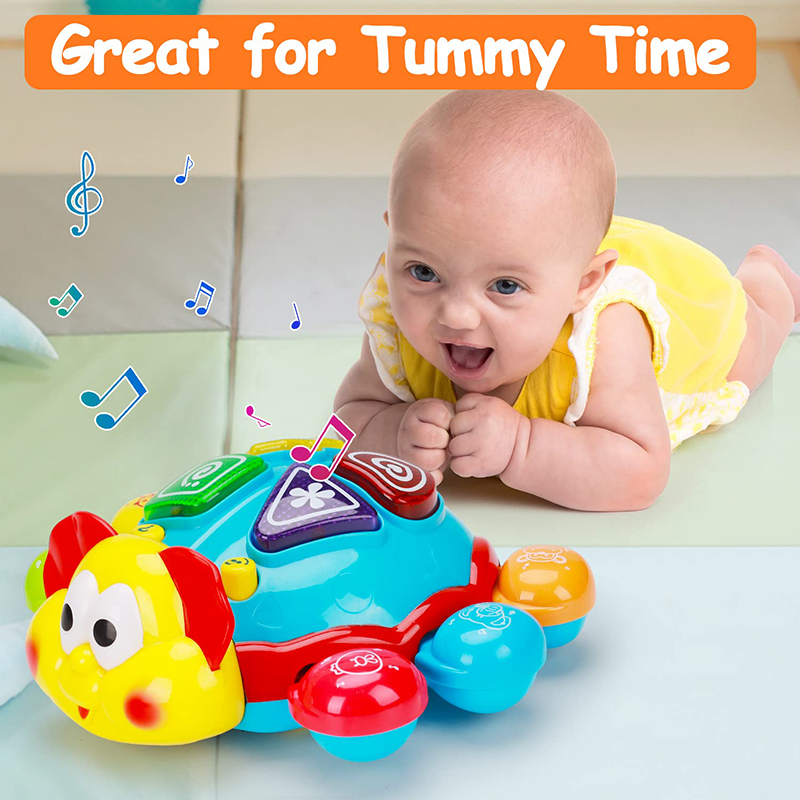 Baby Crawling Walking Musical Toy Spanish English Bilingual Learning Education Toys Babies Light Up Infant Toys for Kids Gifts