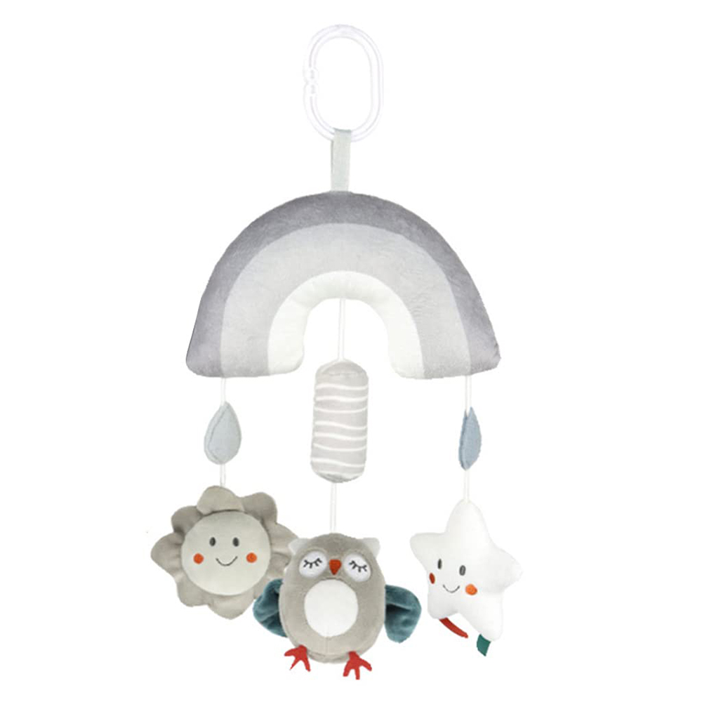 (rabbit 1038) Clip On Hanging Plush Toy Stroller and Car Seat Sensory Activity Baby Toys with Wind Chimes and Jingle for Newborn Infant Gifts