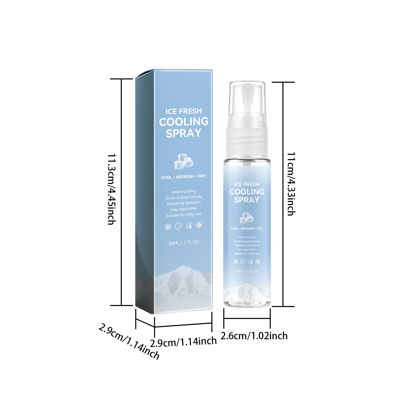 Cooling Facial Mist Instant Refreshing Non Sticky Easy Carry Mild Gentle Hydrating Skin Care Spray