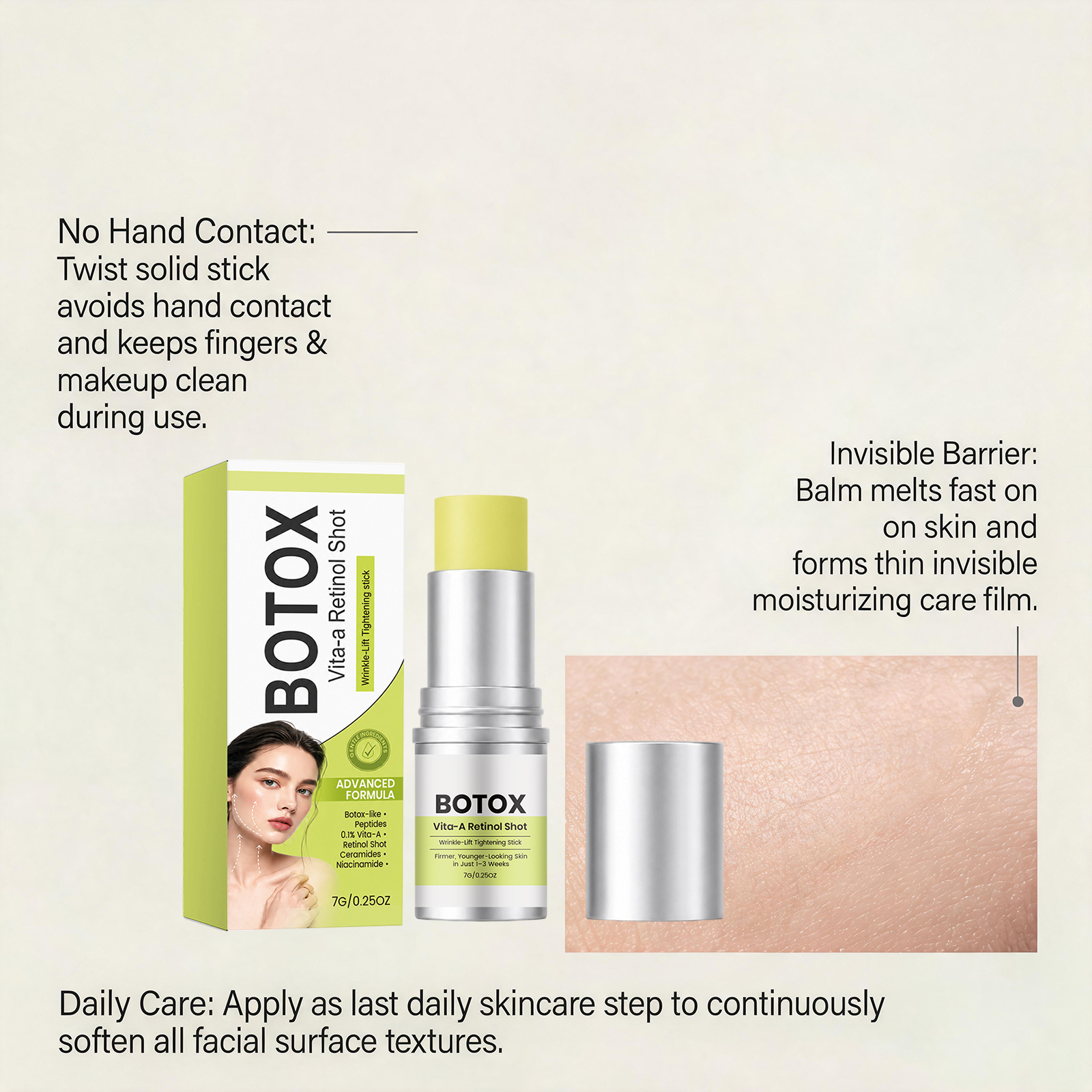 Retinol Moisturizing Stick Hydrating Nourishing Brightening Glossy Hydrous Soft Convenient For Dry Facial Skin Care